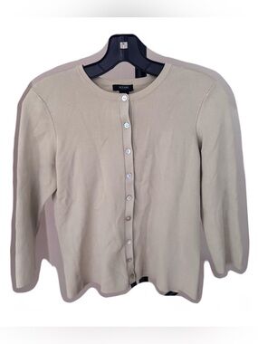 Alfani Silk Beige Button Cardigan